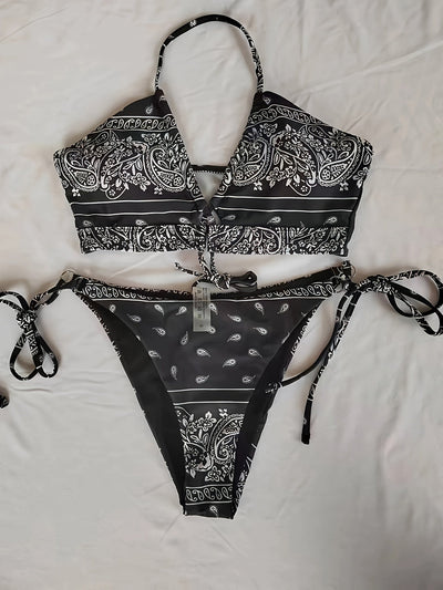 Damen Bikini Set – Elegantes Paisley Badeanzug, Leicht & Bequem
