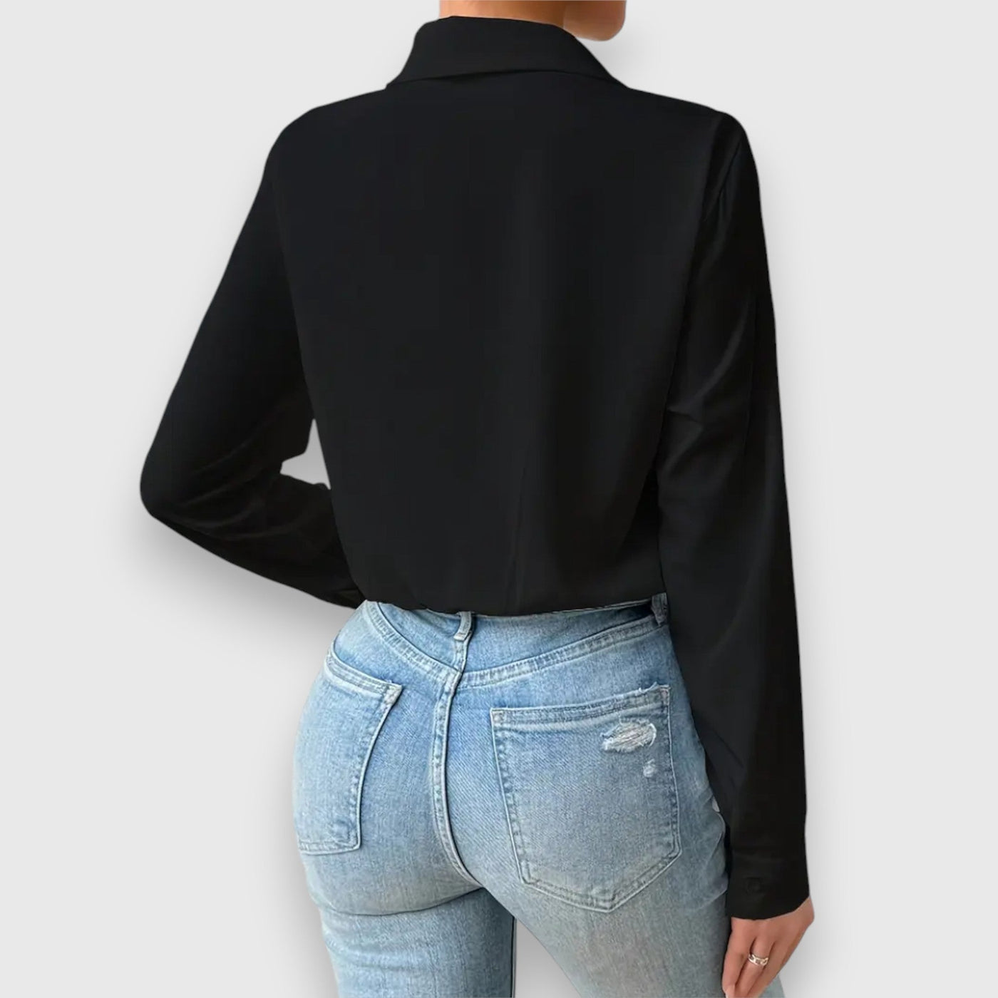 Maira – Hemd-Body mit klassischem Kragen