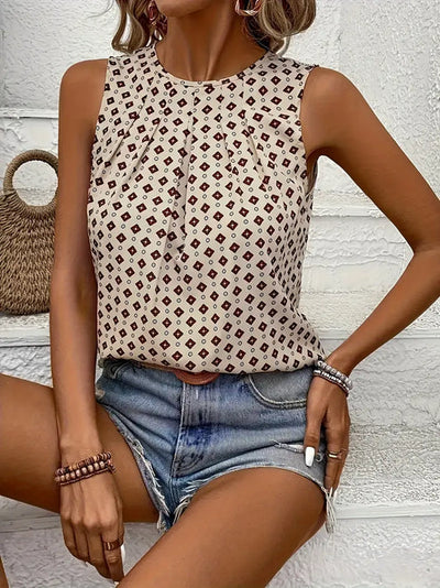 Magdalena - tanktop mit rundhalsausschnitt und aufdruck