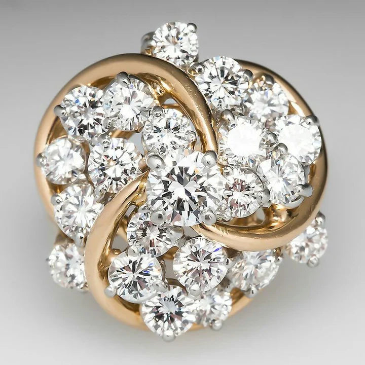 Vintage Cocktailring aus glänzendem Gold