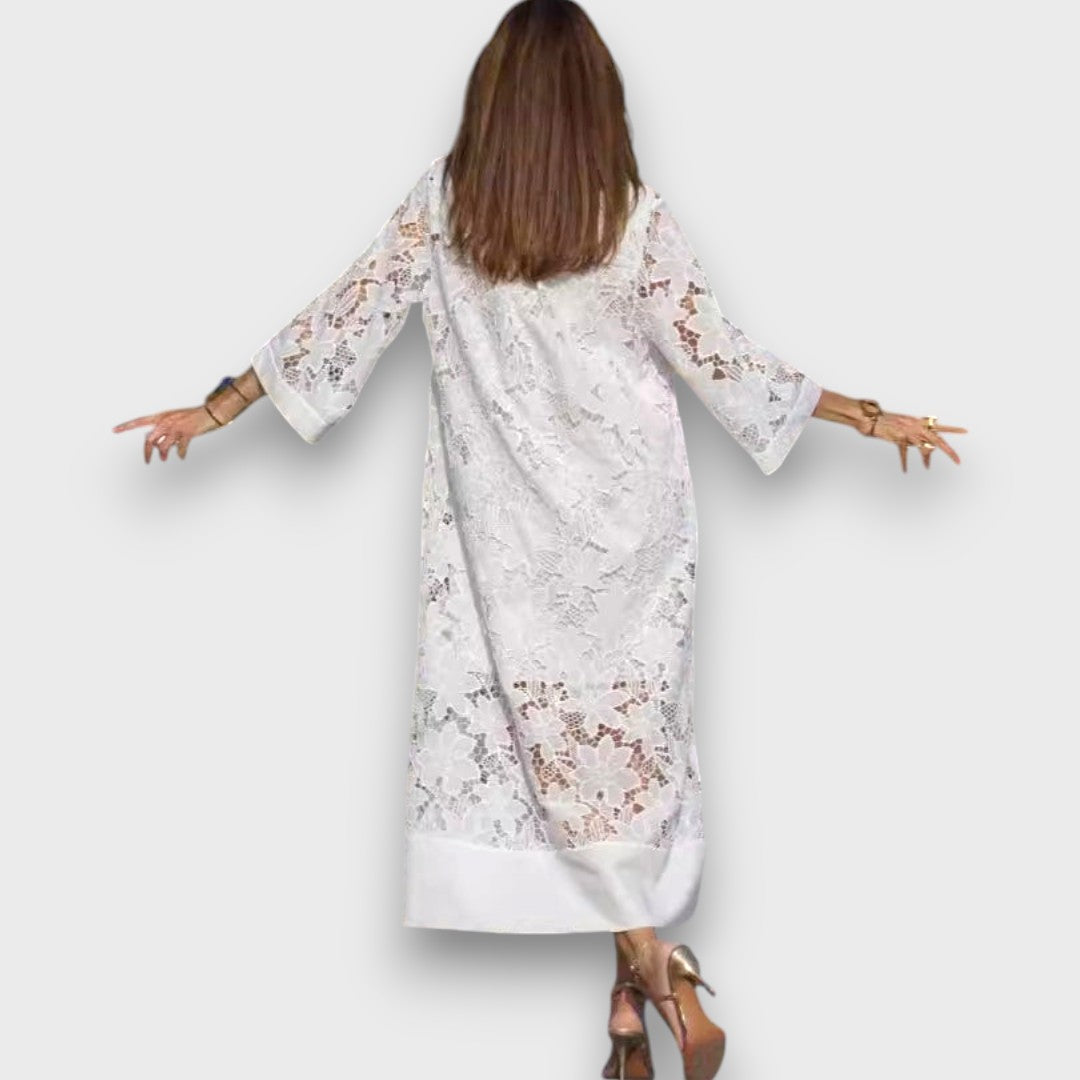 Ismee – Luftiges Kleid mit Print und kurzen Ärmeln