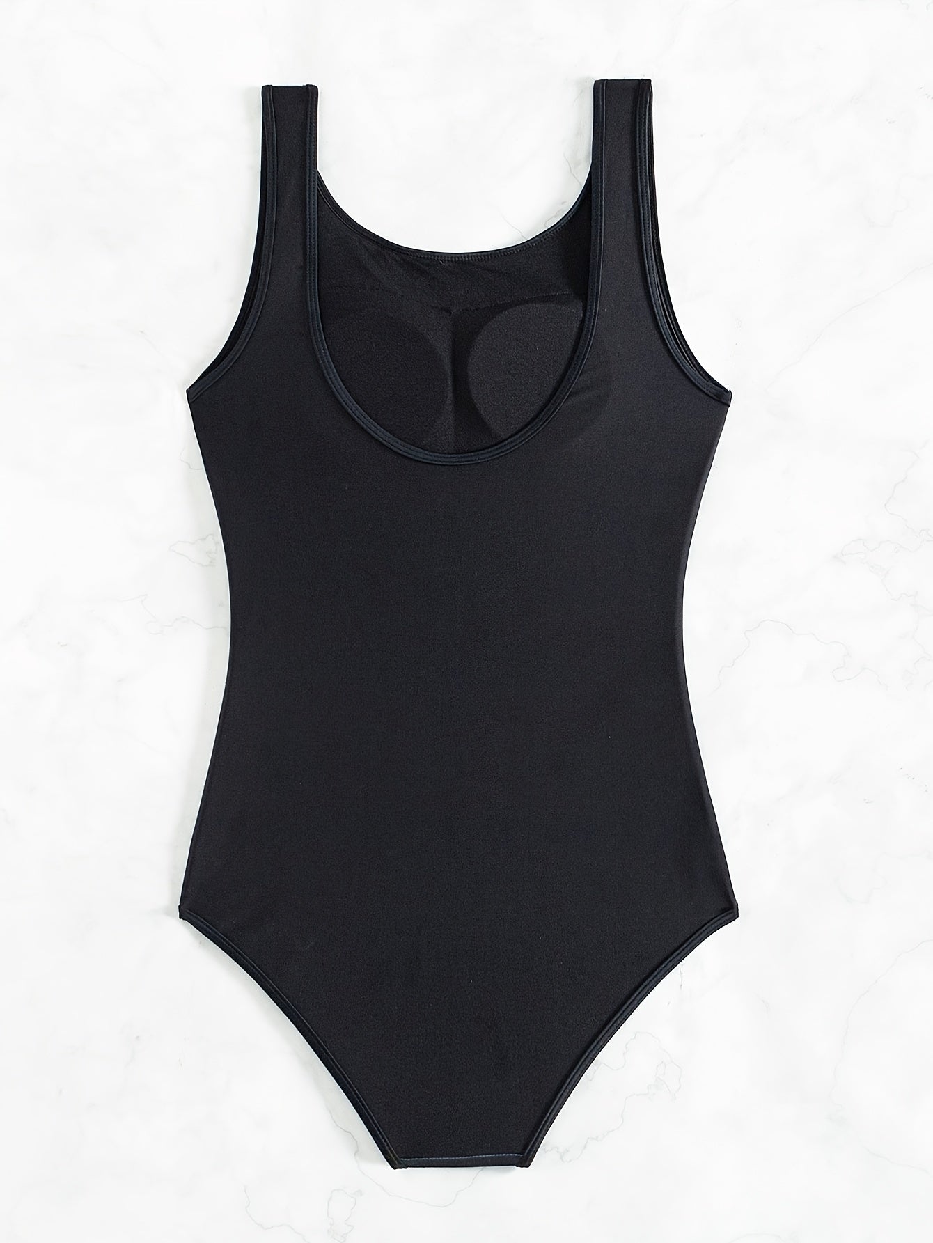 Damen Badeanzug Einteiler: Tropisches Blumenmuster, Elegant, Herausnehmbare Pads