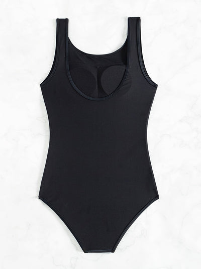 Damen Badeanzug Einteiler: Tropisches Blumenmuster, Elegant, Herausnehmbare Pads