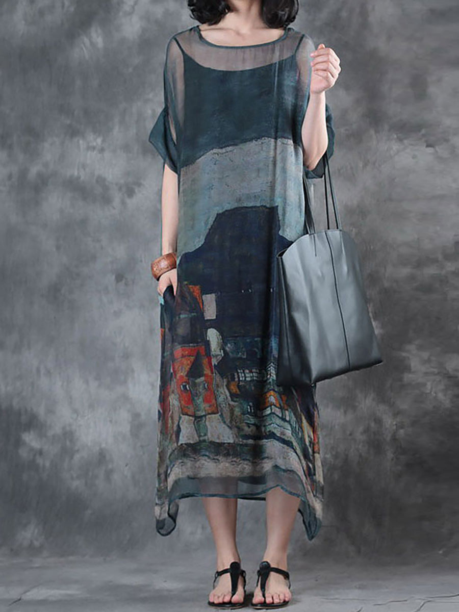 Despina | Luftiges Kleid mit lockerem Druckmuster