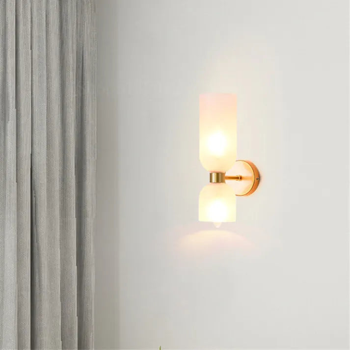 Doppelkopf Glas Wandleuchte LED Sconce