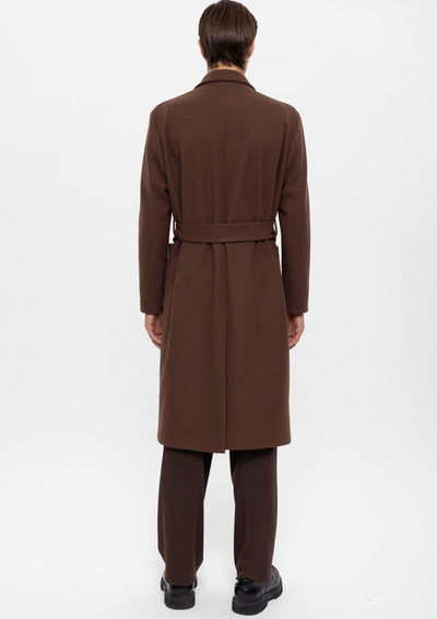 ANTIOCH | Oversized Mantel mit Gürtel und großen Taschen – Braun
