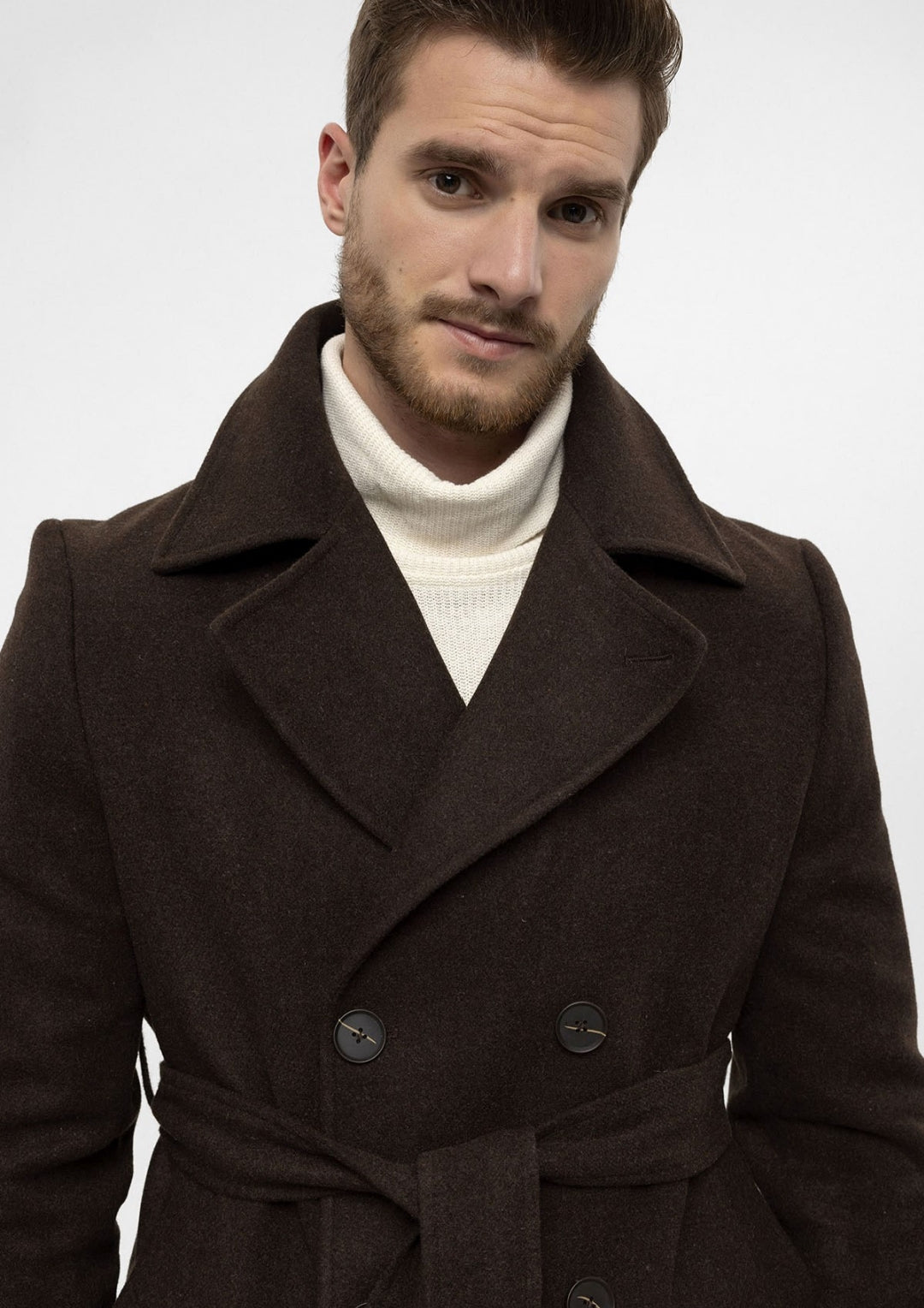 ANTIOCH | Mantel mit Doppelknopfleiste – Braun