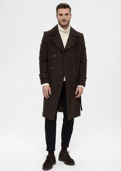 ANTIOCH | Mantel mit Doppelknopfleiste – Braun