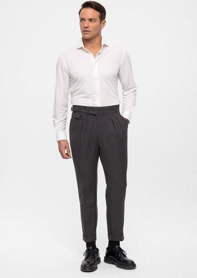 ANTIOCH | Hose mit hoher Taille – Anthrazit