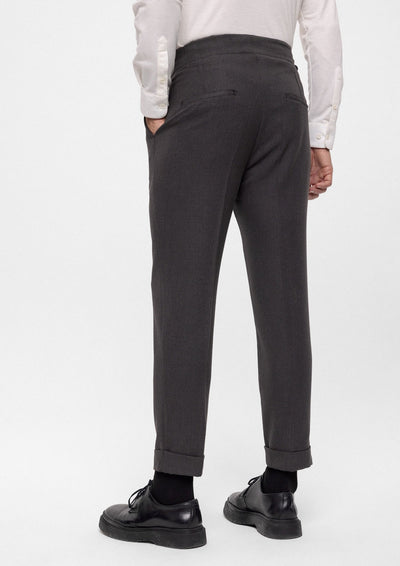 ANTIOCH | Hose mit hoher Taille – Anthrazit