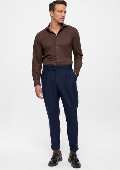 ANTIOCH | Hose mit hoher Taille – Marineblau