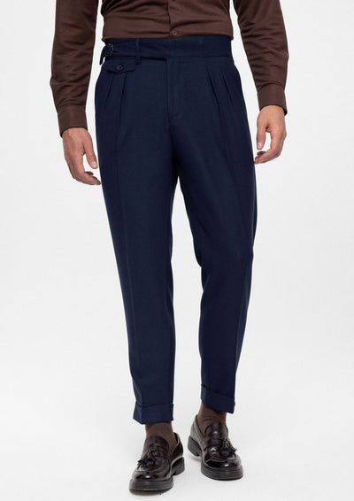 ANTIOCH | Hose mit hoher Taille – Marineblau