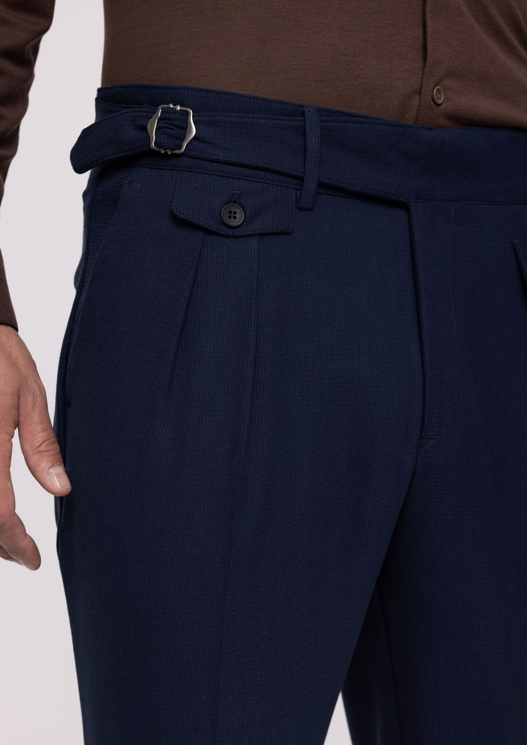 ANTIOCH | Hose mit hoher Taille – Marineblau