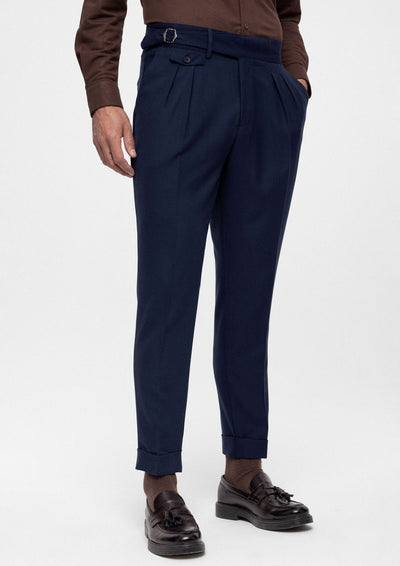 ANTIOCH | Hose mit hoher Taille – Marineblau