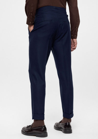 ANTIOCH | Hose mit hoher Taille – Marineblau