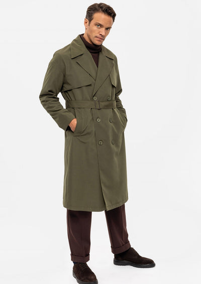 ANTIOCH | OVERSIZED Trenchcoat mit doppelreihiger Knopfleiste – Khaki