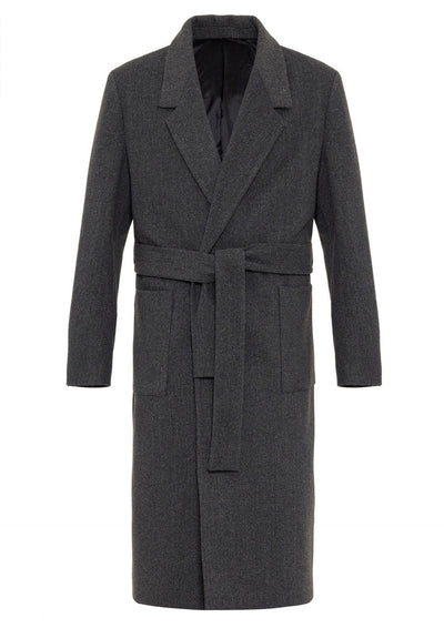ANTIOCH | Oversized Mantel mit Gürtel – Grau