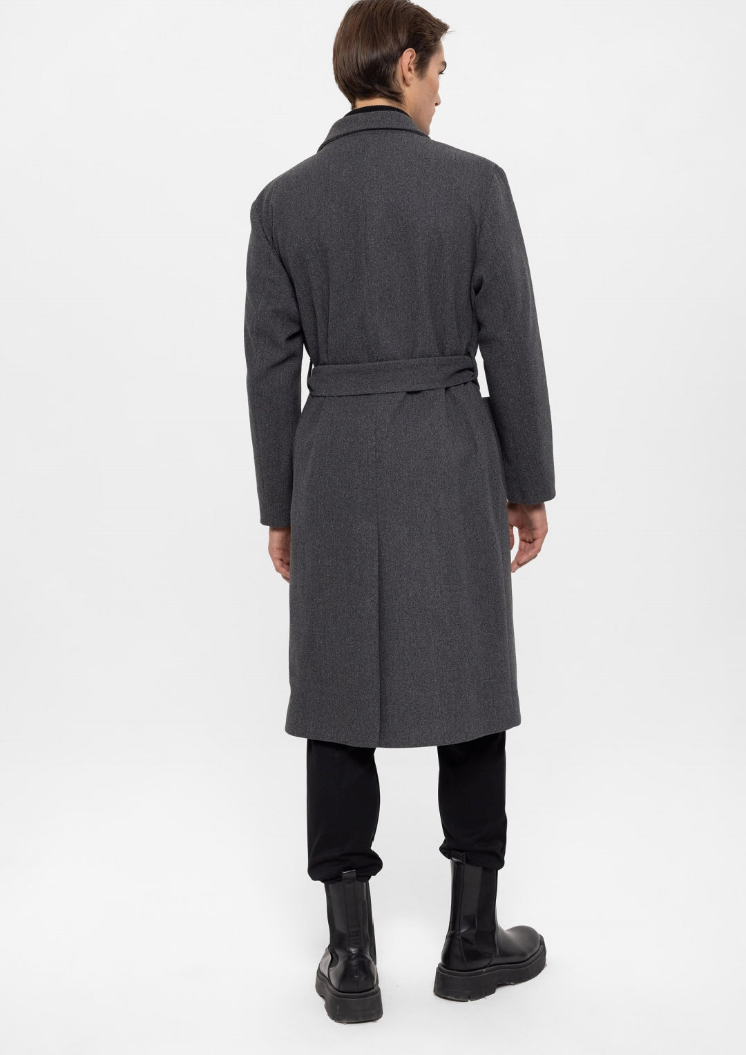 ANTIOCH | Oversized Mantel mit Gürtel – Grau