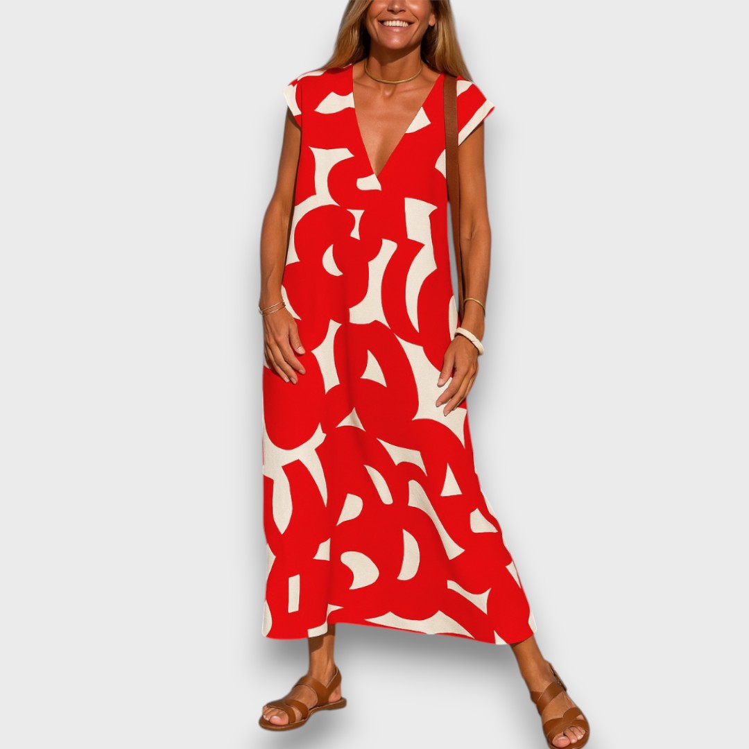 Linae – Luftiges Kleid mit V-Ausschnitt