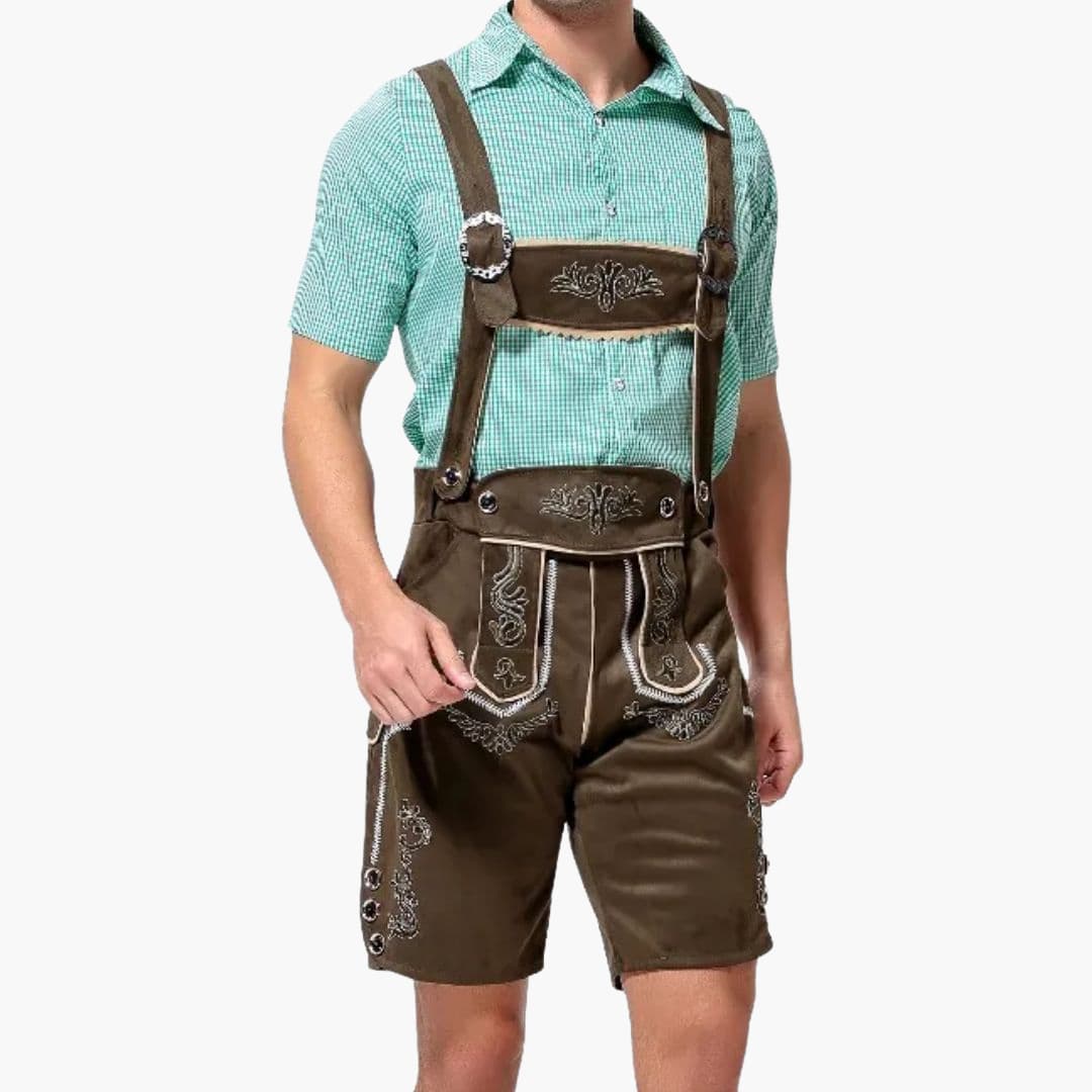 Bestickte Trachten Lederhose für Herren - Oktoberfest 2025