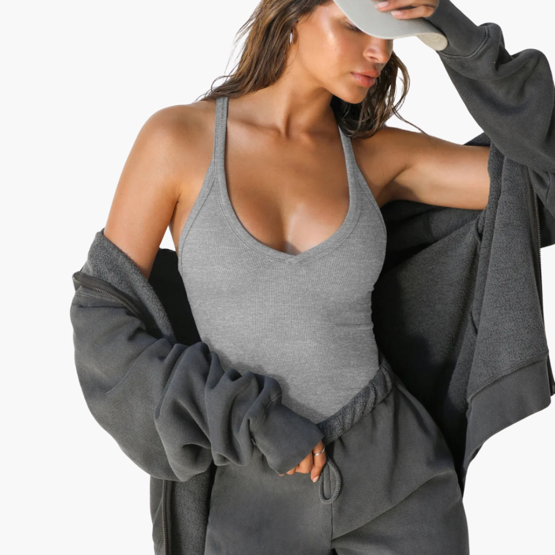 Ärmelloses Top für Damen - Blusentop mit V-Ausschnitt