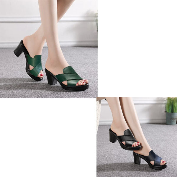 Damen | Sandalen mit hohem Absatz und Plateau