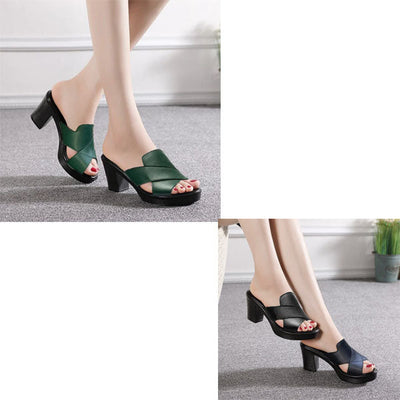 Damen | Sandalen mit hohem Absatz und Plateau