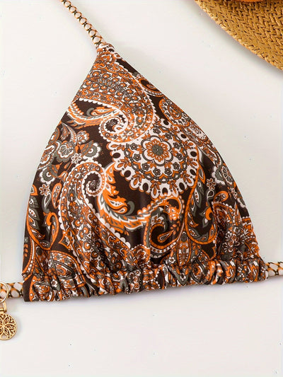 Bikini-Set mit Print – Sexy Neckholder & Hochgeschnittene Passform