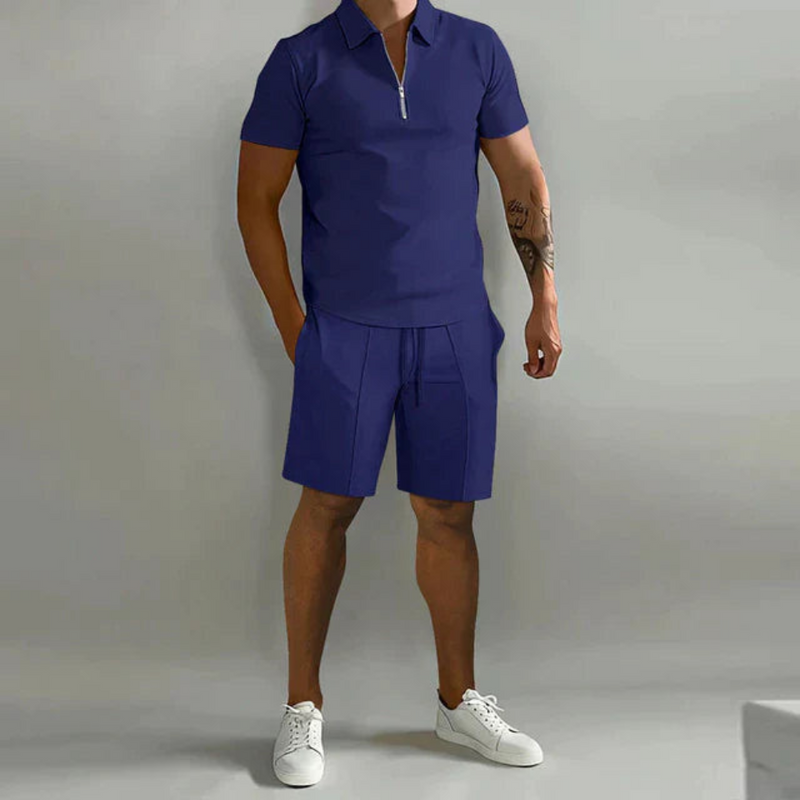 Herren Elegantes Polo- und Shorts-Set | Sommer