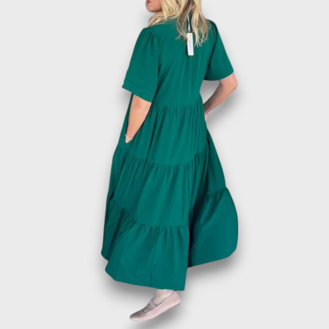 Marenna – Lockeres V-Neck Maxikleid