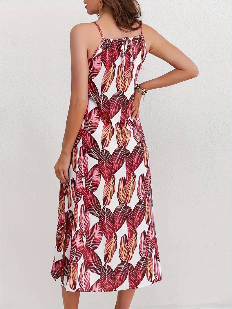 Jocelyn® | Neckholder-Strandkleid mit Blattmuster