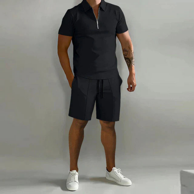 Herren Elegantes Polo- und Shorts-Set | Sommer