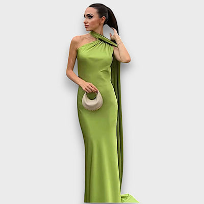 Corinne – Asymmetrisches Abendkleid mit Drapierung