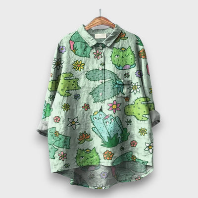 Elyra – Aquarell-Bluse in floraler Leichtigkeit