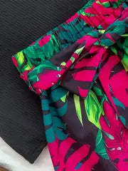 Mabel | Damen Sommerurlaub Bedruckte Weste und Shorts Set