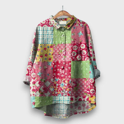 Elyra – Aquarell-Bluse in floraler Leichtigkeit