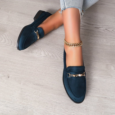 Damen Loafers mit Metallic-Akzenten – Bequeme Slip-On Schuhe