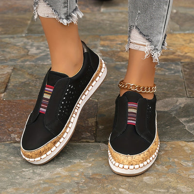 Farbenfrohe Slip-On Loafers Atmungsaktives Cut-Out-Design