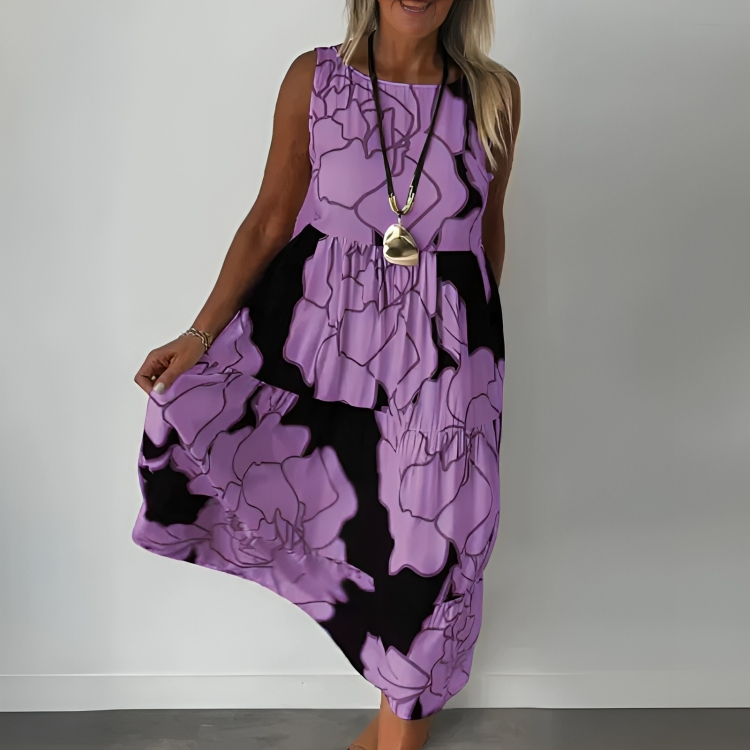 Hazel™ - Stilvolles lockeres Kleid mit floralem Druck