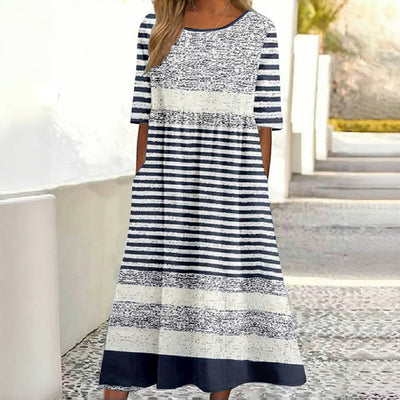 Nadine™ - Lässiges Kleid Mit Streifen
