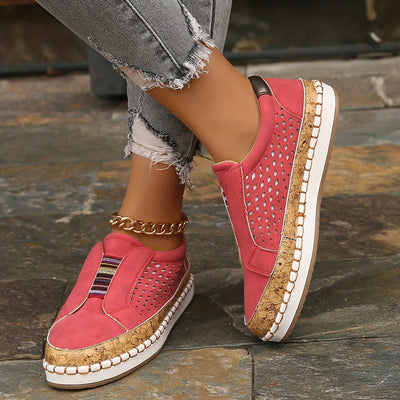 Farbenfrohe Slip-On Loafers Atmungsaktives Cut-Out-Design