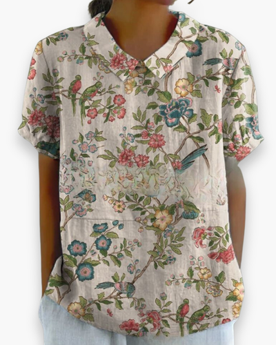 Damen Verspielt Blumendruck Hemdbluse | Locker