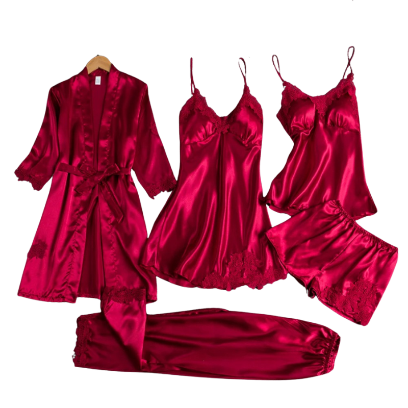 Livia | Luxurious 5-in-1 satin pyjama set für Damen