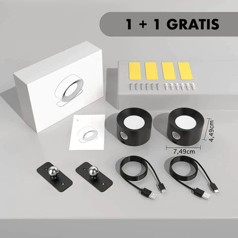 LichtWunder® | Kabellose 360° Wandleuchte mit Smart-Touch-Steuerung und USB-Aufladung