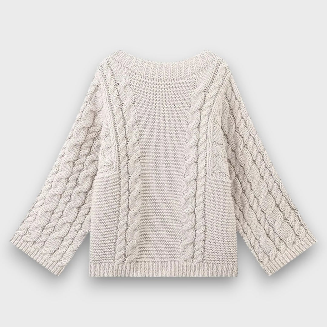 Knita – Grobstrickpullover mit Zopfmuster
