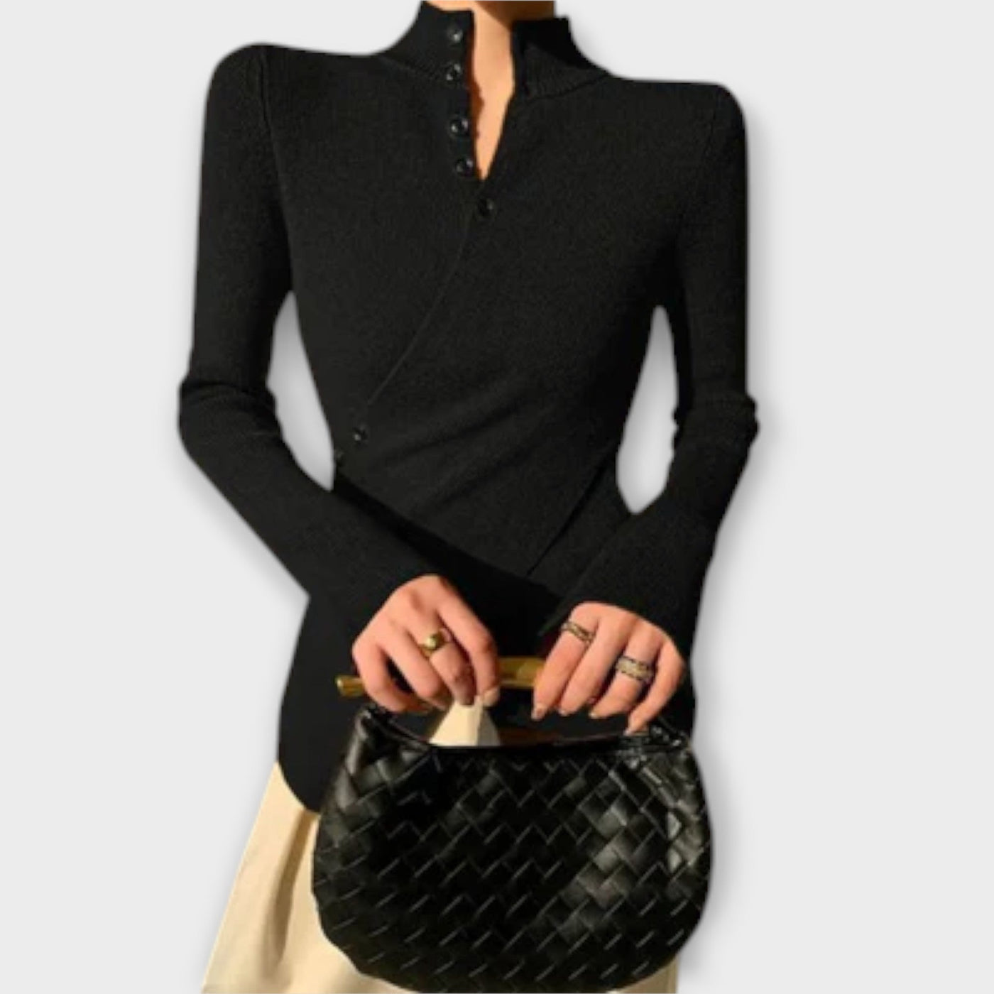 Mireko – Feinstrickpullover mit Knopfleiste