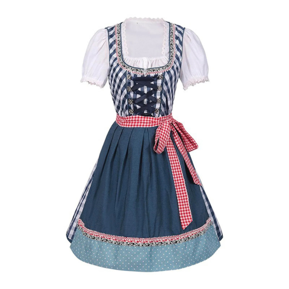 Damen Festliches Dirndl Kleid | Midilänge im klassischen Trachtenstil