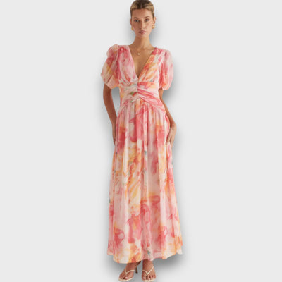 Aliréa – Fließendes Maxikleid mit Aquarell-Print