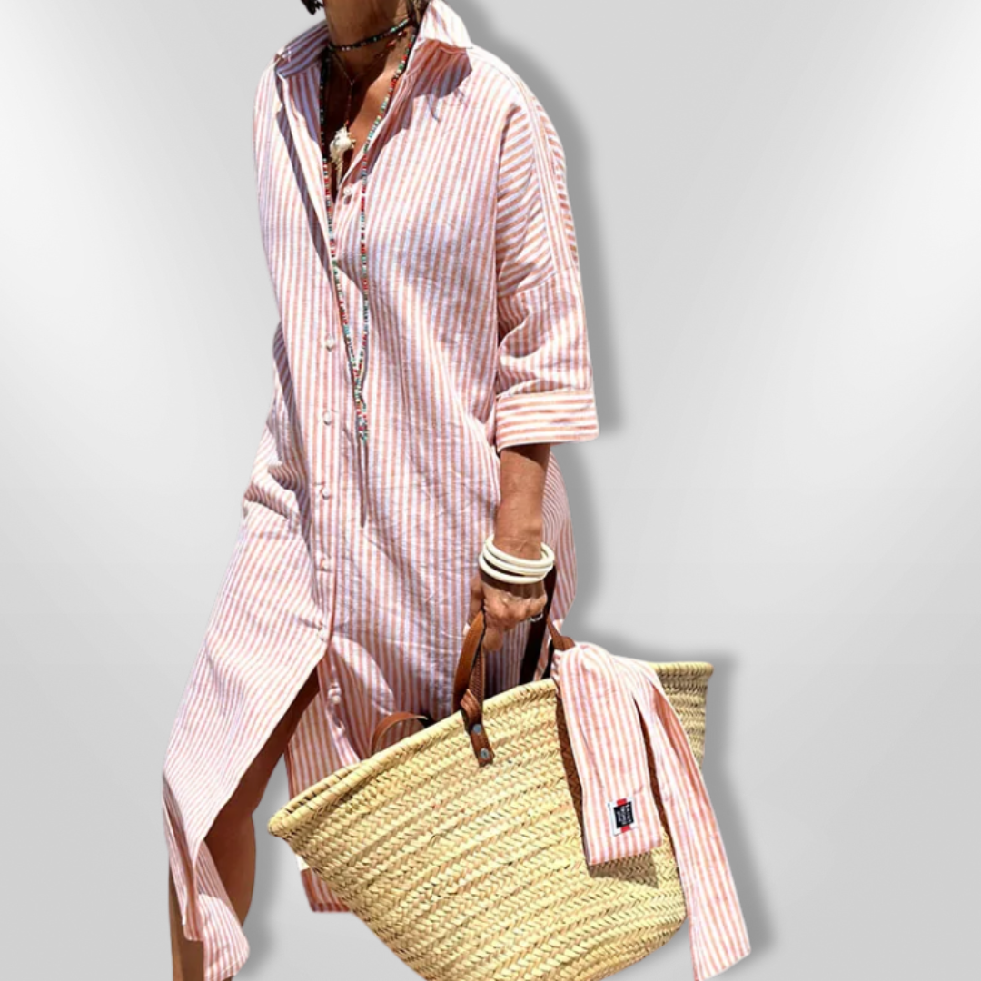 Selina | Gestreiftes Hemdkleid mit modernem Schnitt für stilvolle Frauen