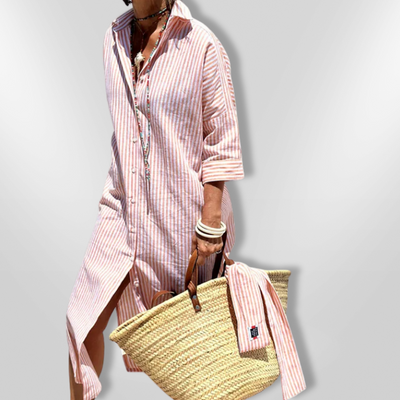 Selina | Gestreiftes Hemdkleid mit modernem Schnitt für stilvolle Frauen